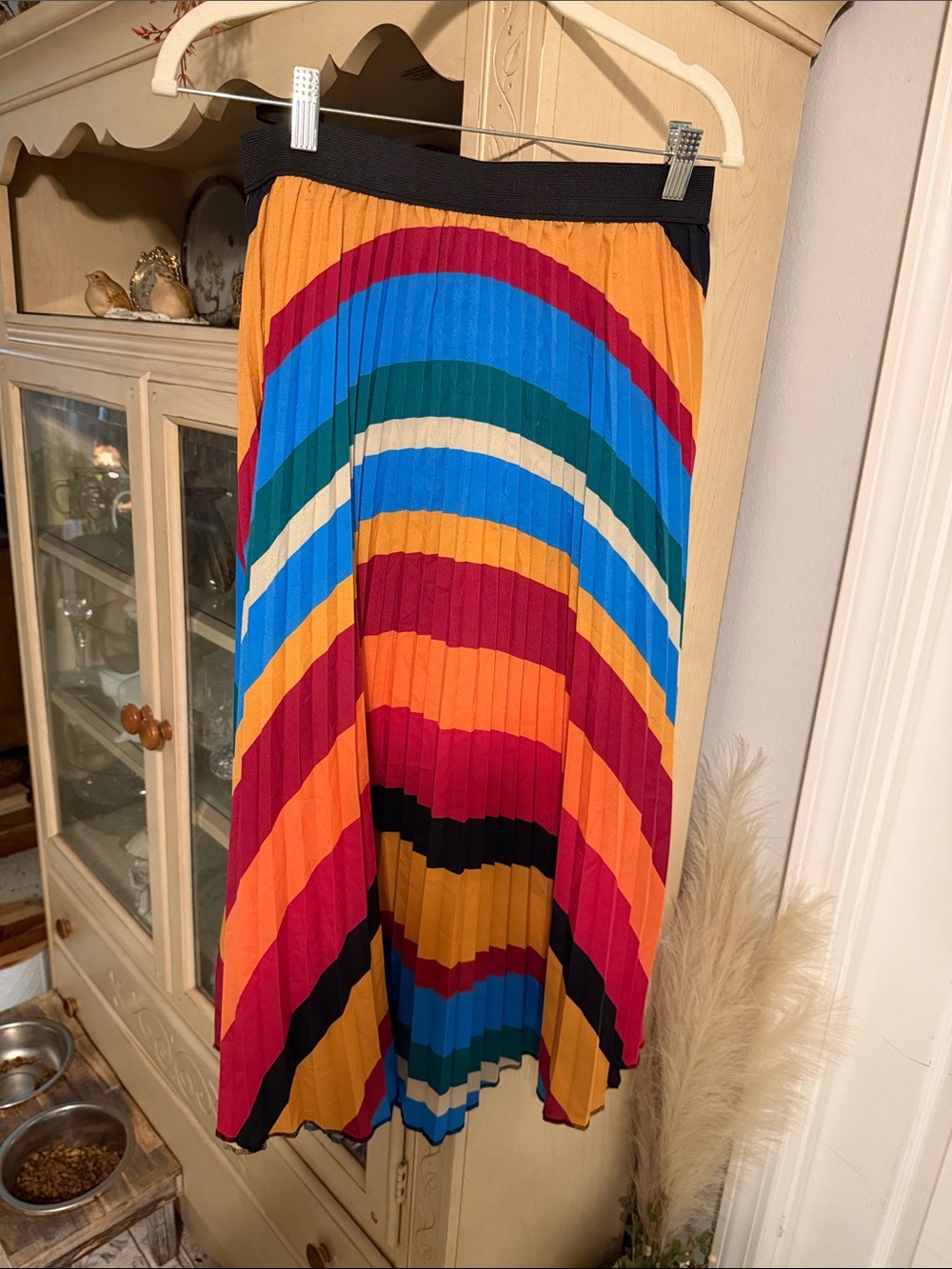 Sadie & Love - Midi Skirt with Rainbow Stripes